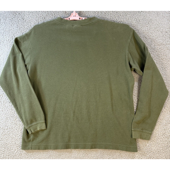 Mens Dockers Green Henley Shirt XL Long Sleeve Cotton Casual Top - Picture 5 of 16